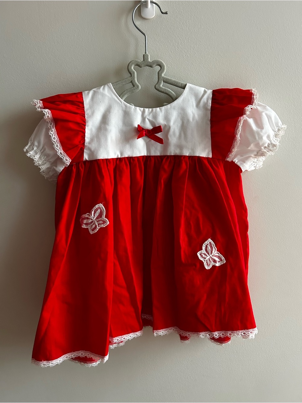 Red Frilly Vintage Baby Dress